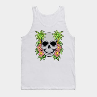 hawaiian skull flower Tank Top